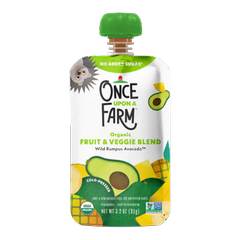 Once Upon a Farm Organic Baby Food Fruit Veggie Blend Wild Rumpus Avocado
