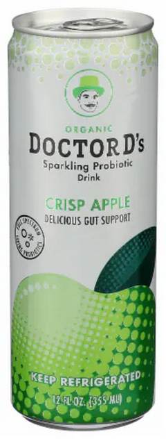 Doctor D's Sparkling Probiotic Crisp Apple Drink 12 Ounces
