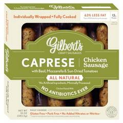 Gilbert's All Natural Caprese Chicken Sausage - 4 ct