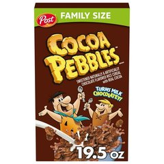 Cocoa Pebbles Chocolate Flavored Cereal Family Size 19.5 Oz