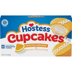 Hostess Orange Cupcakes Frosted Orange Flavored Cake W/Creamy Filling 8 Count